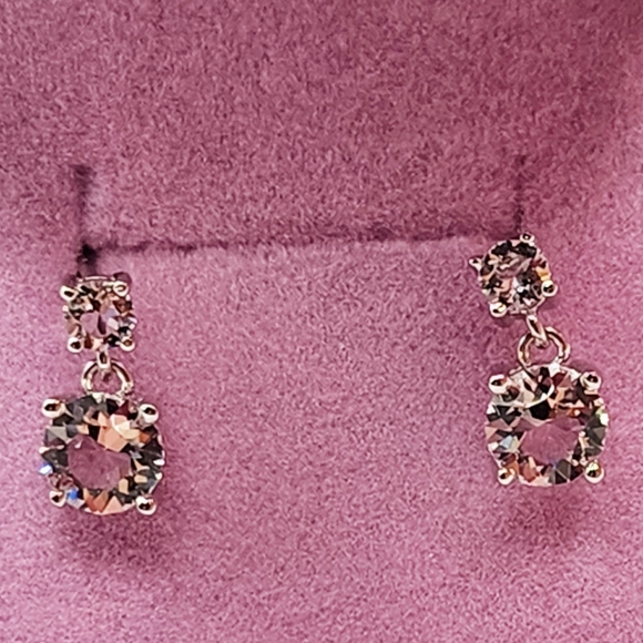 Dual Crystal 925 Silver earrings - Picture 6 of 8